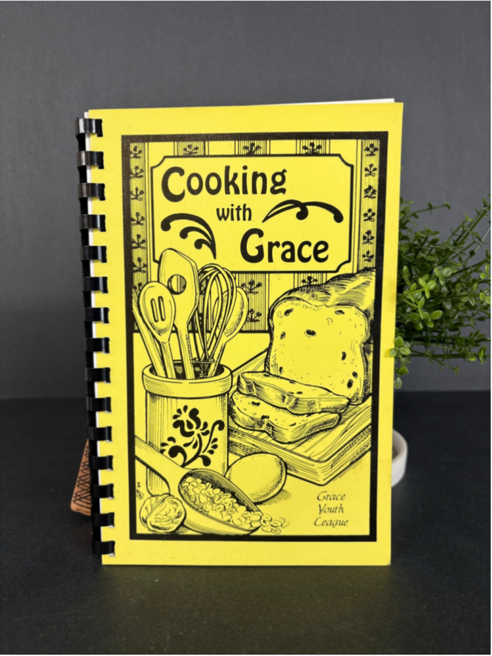 Vintage Cooking with Grace Youth League Cookbook One Size Yellow Black